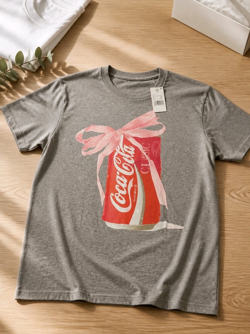 Coca-Cola Graphic Tee in Heather Gray